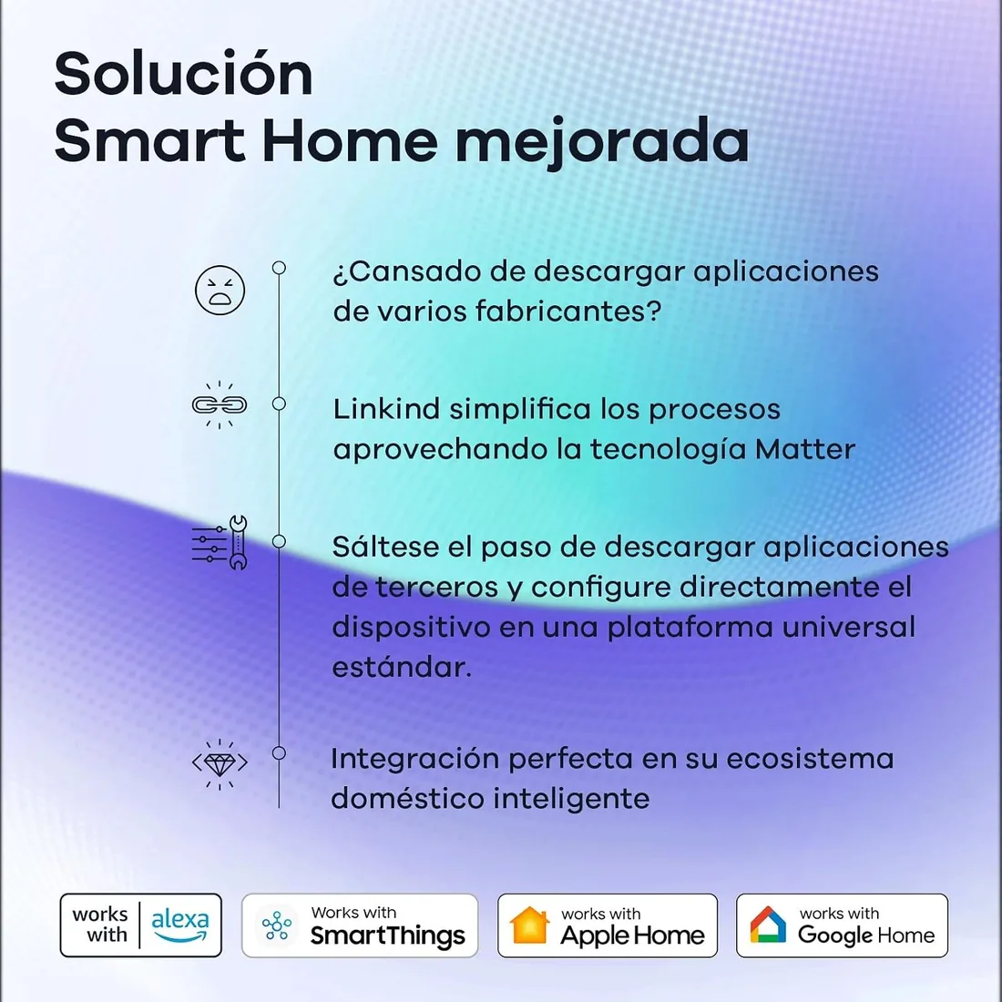 Linkind Matter Smart RGBTW Bombilla, WiFi LED E27, Bombilla Multicolor RGB/RGBTW 1800K-6500K, Compatible con Alexa Google Home, 9W equivalente a 60W, paquete de 4 foto 3