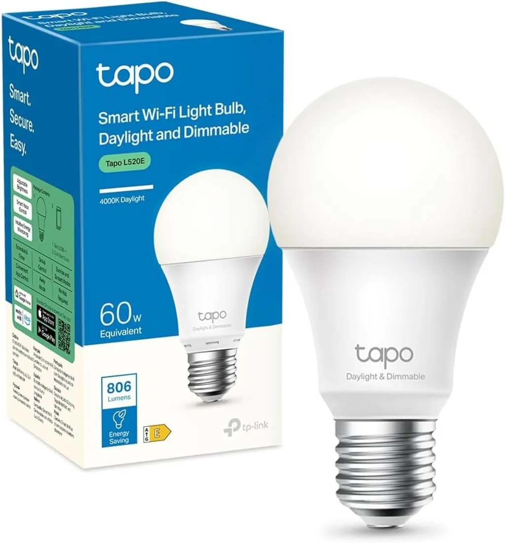 Tapo L520E-Bombilla inteligente WiFi, Blanco Neutro 4000K, 8.7W/ 806lm, E27 | Regulable. 16M de Colores. Horarios y Temporizador. No Requiere Hub. Modo Ausente. Control por Voz (Alexa/Google) y App Tapo. foto 3