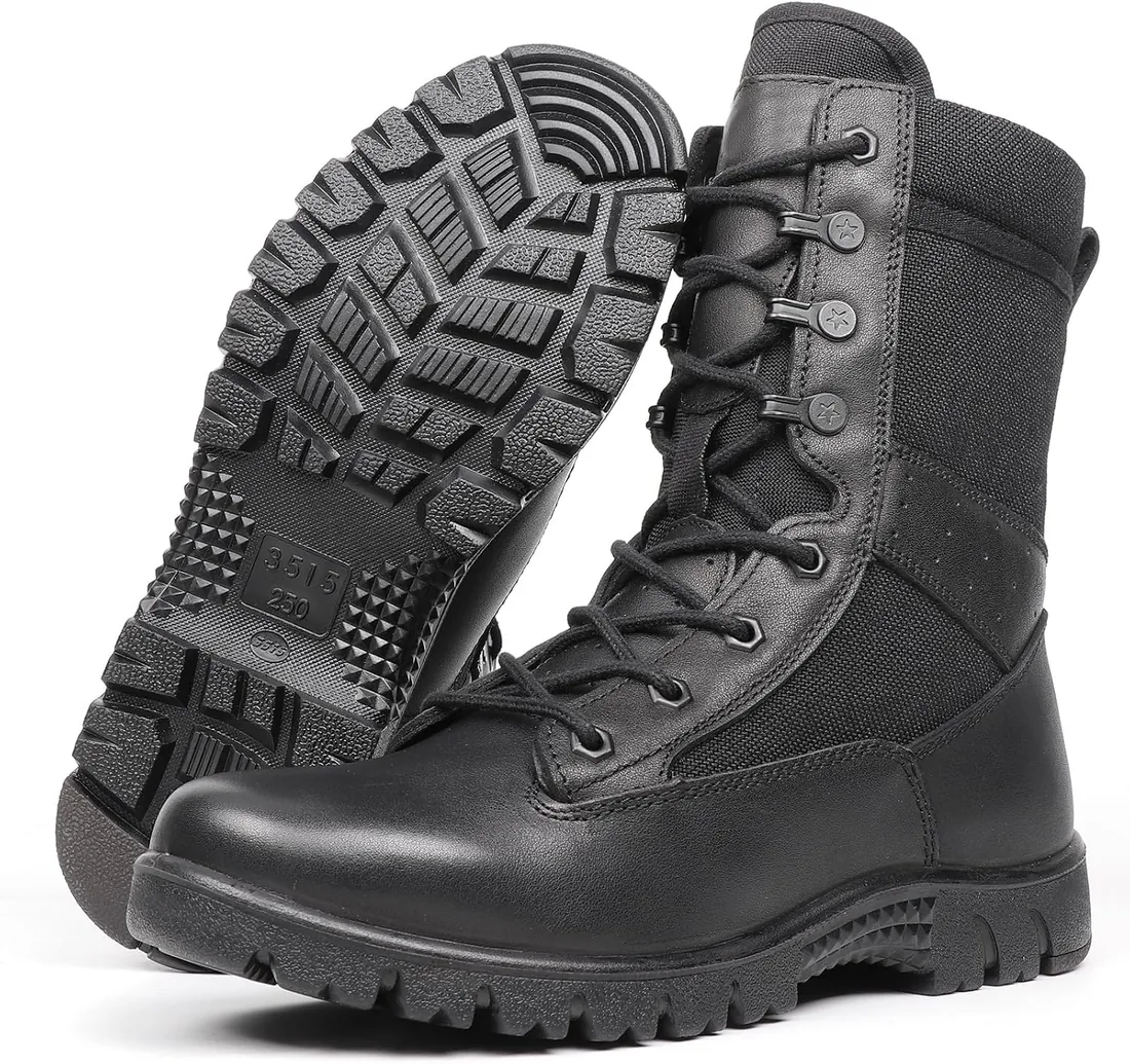 Antideslizante Botas de Servicio Tácticas Militar Motocicleta | Transpirable Duradero Transpirable Ligero Escalada Acampada Caminando Trabajo