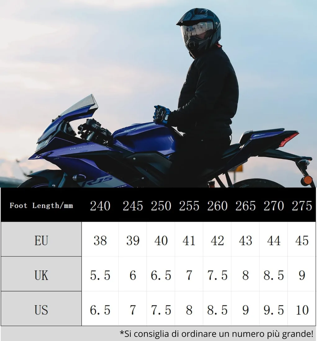 Botas de Moto para Hombre/Mujer con Protecciones – Botines de Motociclismo de Cierre Rápido, Antideslizantes, Resistentes al Desgaste, Cómodos para Carretera, Touring y Off Road foto 3