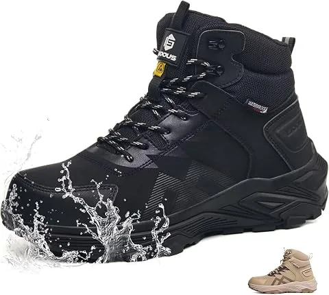 Botas de Seguridad para Hombre S3 Impermeable Zapatos Seguridad Mujer Altos foto 2