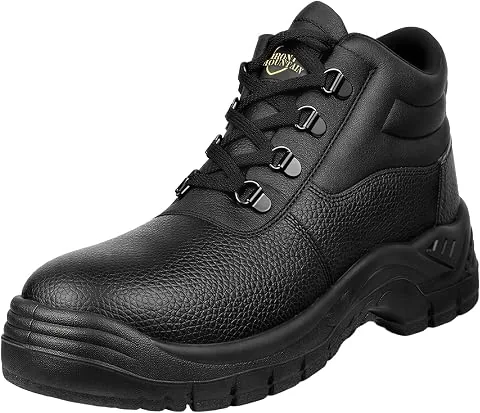 Botas de Seguridad S3 SRC Unisex – Calzado de Trabajo de Cuero con Puntera de Acero, Antiperforación, Impermeables, Antideslizantes (UK 10 / EU 44) foto 3