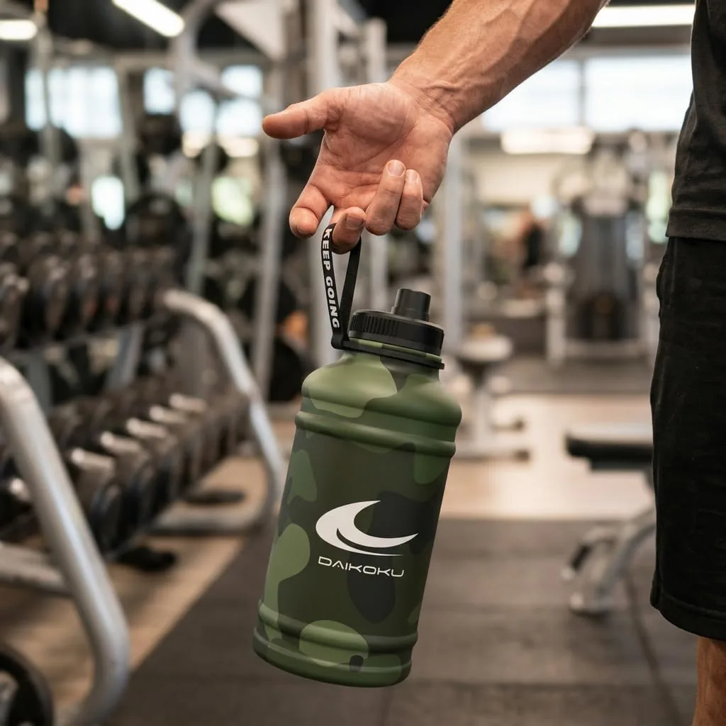 Daikoku Botella Térmica Acero Inoxidable 1,3L Antifugas | Frío 24h Calor 12h | Sin BPA Doble Pared | Termo Deportivo para Gimnasio Senderismo Viajes | Camuflaje foto 2