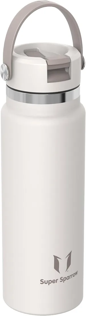 Sparrow Botella Agua Acero Inoxidable 1L Botella Termica Pajita - Termo | Cantimplora Antifugas Hermética, sin BPA, Apta Lavavajillas, Frío y Caliente, Deporte Gimnasio Viajar, SwivelSip Tapón Flex foto 2