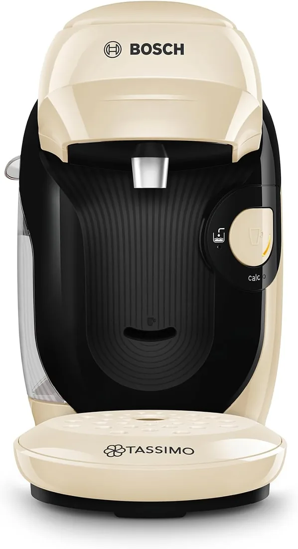Bosch - Cafetera multibebida Tassimo Happy Friendly, Hasta 70 bebidas, OneTouch, Preparación individual, Diseño compacto, Intellibrew, Crema, TAS117E