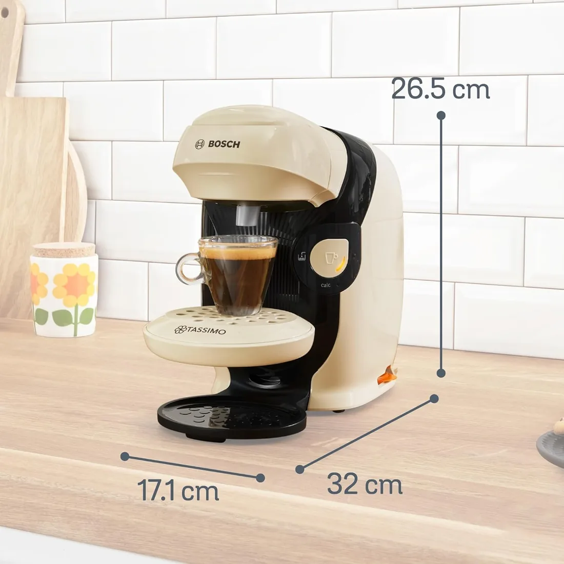 Bosch - Cafetera multibebida Tassimo Happy Friendly, Hasta 70 bebidas, OneTouch, Preparación individual, Diseño compacto, Intellibrew, Crema, TAS117E foto 2