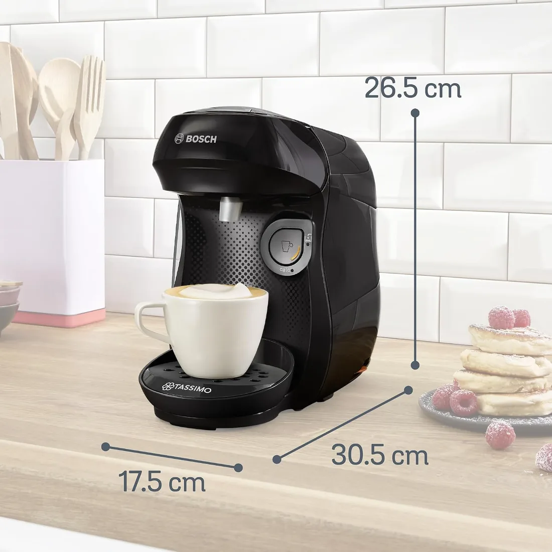 Bosch - Cafetera Tassimo Happy Friendly, Pastillas Descalcificadoras incluidas, Hasta 70 bebidas, OneTouch, INTELLIBREW™, Negro, TAS102EA foto 2