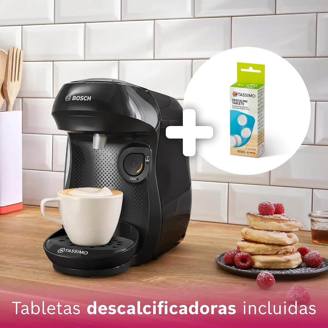 Bosch - Cafetera Tassimo Happy Friendly, Pastillas Descalcificadoras incluidas, Hasta 70 bebidas, OneTouch, INTELLIBREW™, Negro, TAS102EA foto 3