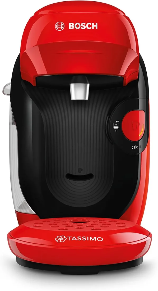Bosch - Cafetera Tassimo Style Friendly, Hasta 70 bebidas, OneTouch, INTELLIBREW™, Rojo, TAS113E