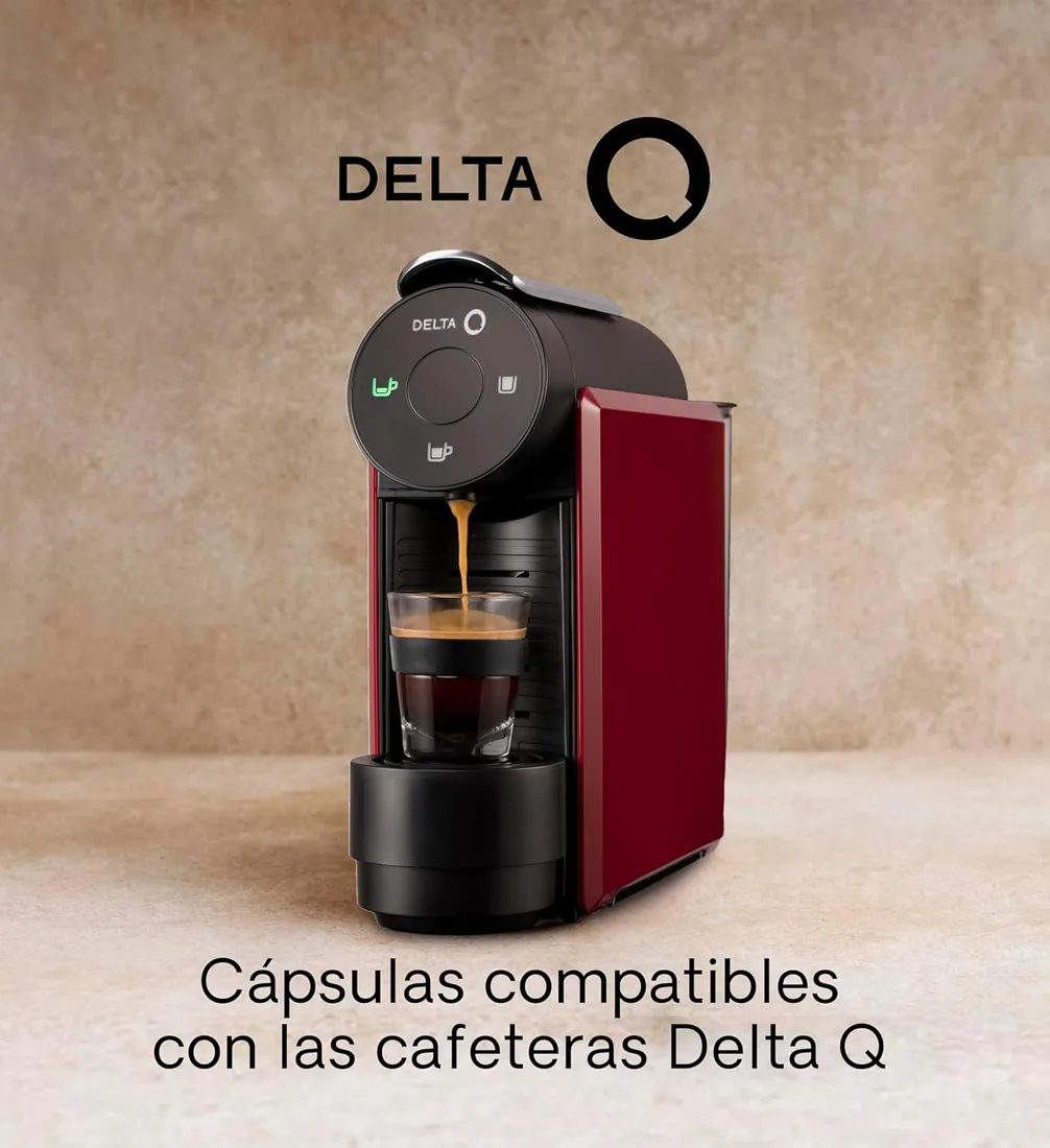 Delta Q - Pack Cafetera con Cápsulas - Mini Qool Roja - Para Cafés, Té y Bebidas Calientes - Sencilla y Práctica - Diseño Elegante - Incluye Pack XL Epiq 40 Cápsulas foto 2
