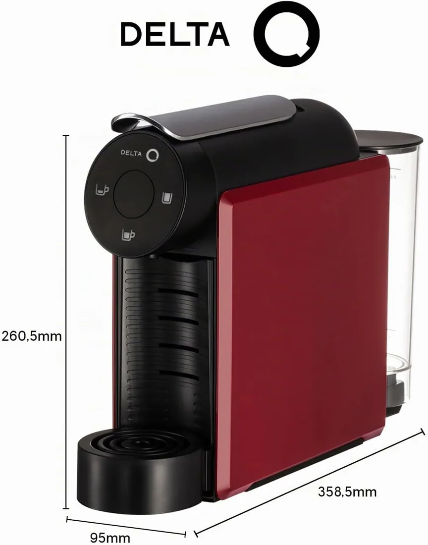 Delta Q - Pack Cafetera con Cápsulas - Mini Qool Roja - Para Cafés, Té y Bebidas Calientes - Sencilla y Práctica - Diseño Elegante - Incluye Pack XL Epiq 40 Cápsulas foto 3
