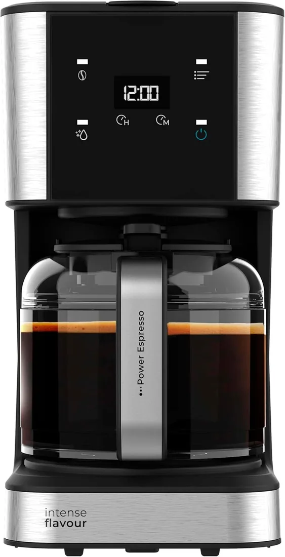 Cecotec Cafetera de Goteo Coffee 66 Drop & Touch, Potencia 950 W, 1.5 L, 12 Tazas, Panel táctil, Jarra de cristal, Temporizador 24h, 6 interruptores, Filtro de malla reutilizable
