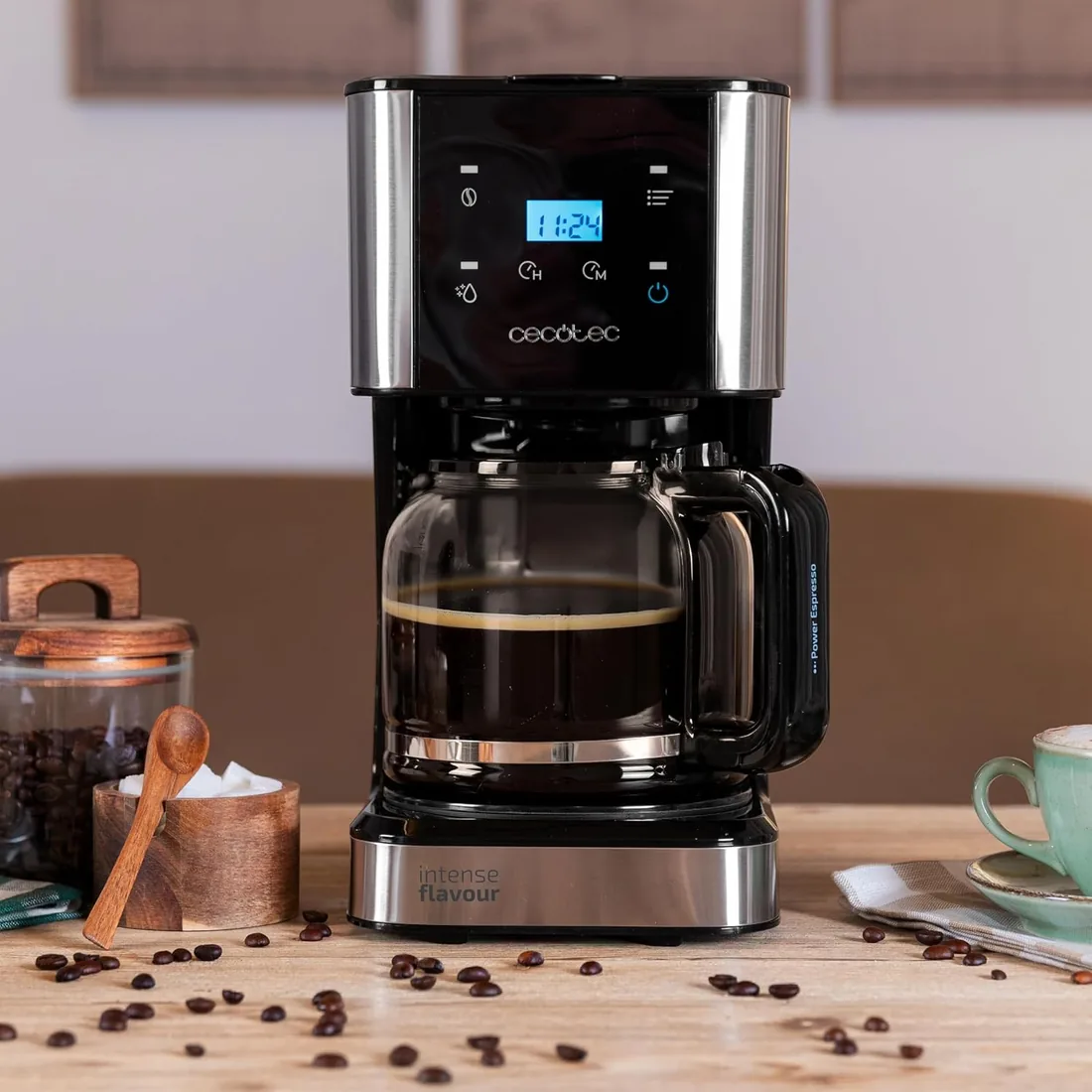 Cecotec Cafetera de Goteo Coffee 66 Drop & Touch, Potencia 950 W, 1.5 L, 12 Tazas, Panel táctil, Jarra de cristal, Temporizador 24h, 6 interruptores, Filtro de malla reutilizable foto 3