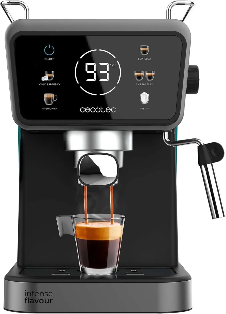 Cecotec Cafetera Express Power Espresso Touch ColdBrew. 1350W, Café en Frío, Espresso y Cappuccino, 20 Bares de Presión, Vaporizador Orientable, Táctil, Depósito de Agua 1,5L y de Leche 550ml foto 2