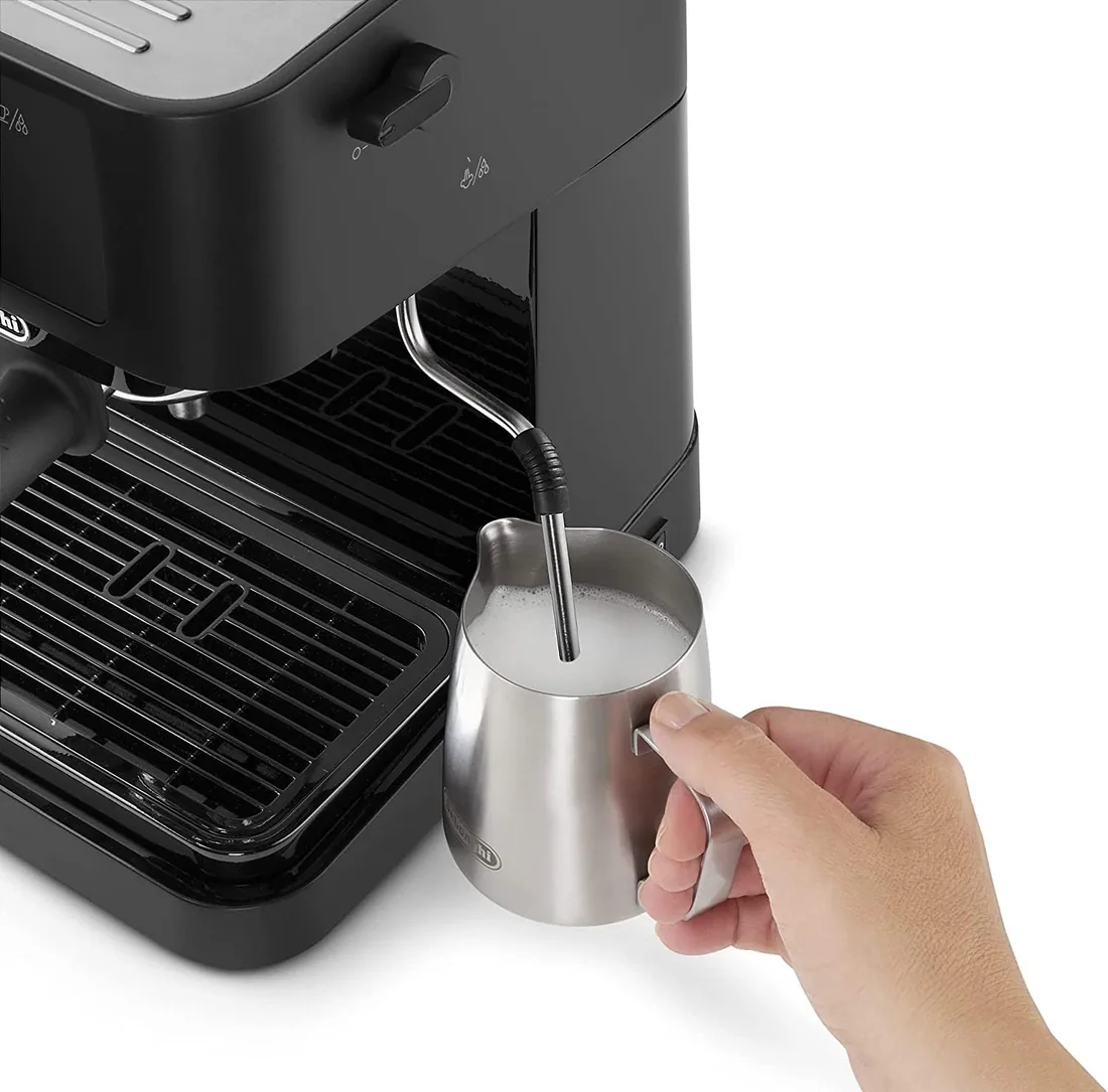 De'Longhi Stilosa - Cafetera Espresso Manual con Espumador Manual Negro | Cafetera Compacta, Espresso y Cappuccino, Café Molido o Monodosis ESE, Depósito de 1L, Caldera de Acero Inoxidable, EC235.BK foto 3