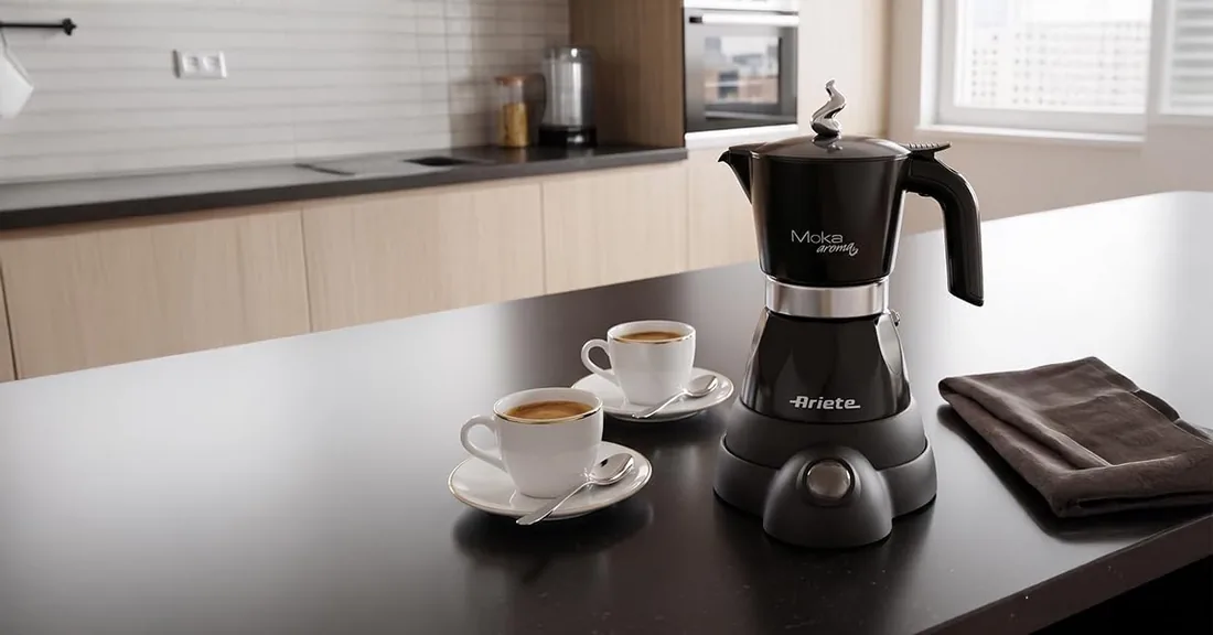 Ariete 1358 Moka Aroma - Cafetera Eléctrica Moka 2/4 Tazas - Autoapagado - Mantiene la Temperatura 30' - 400 W - Negro foto 3