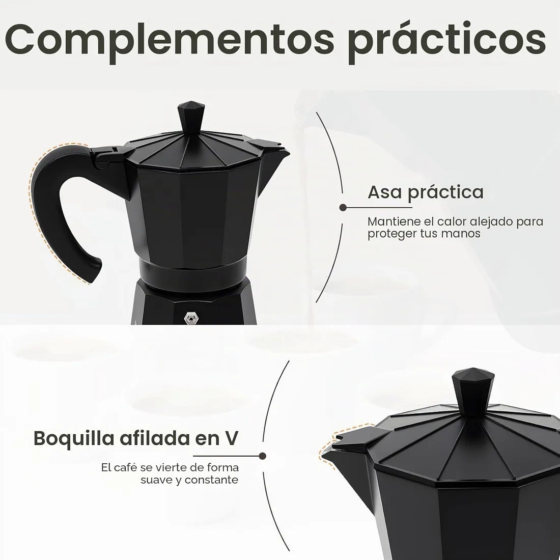 Cafetera Italiana Eléctrica 300 ml de Aleación de Aluminio 480 W con Extracción por Presión de Vapor Cafetera Moka para Café Intenso con Crema para Hogar Oficina Cafetería foto 3
