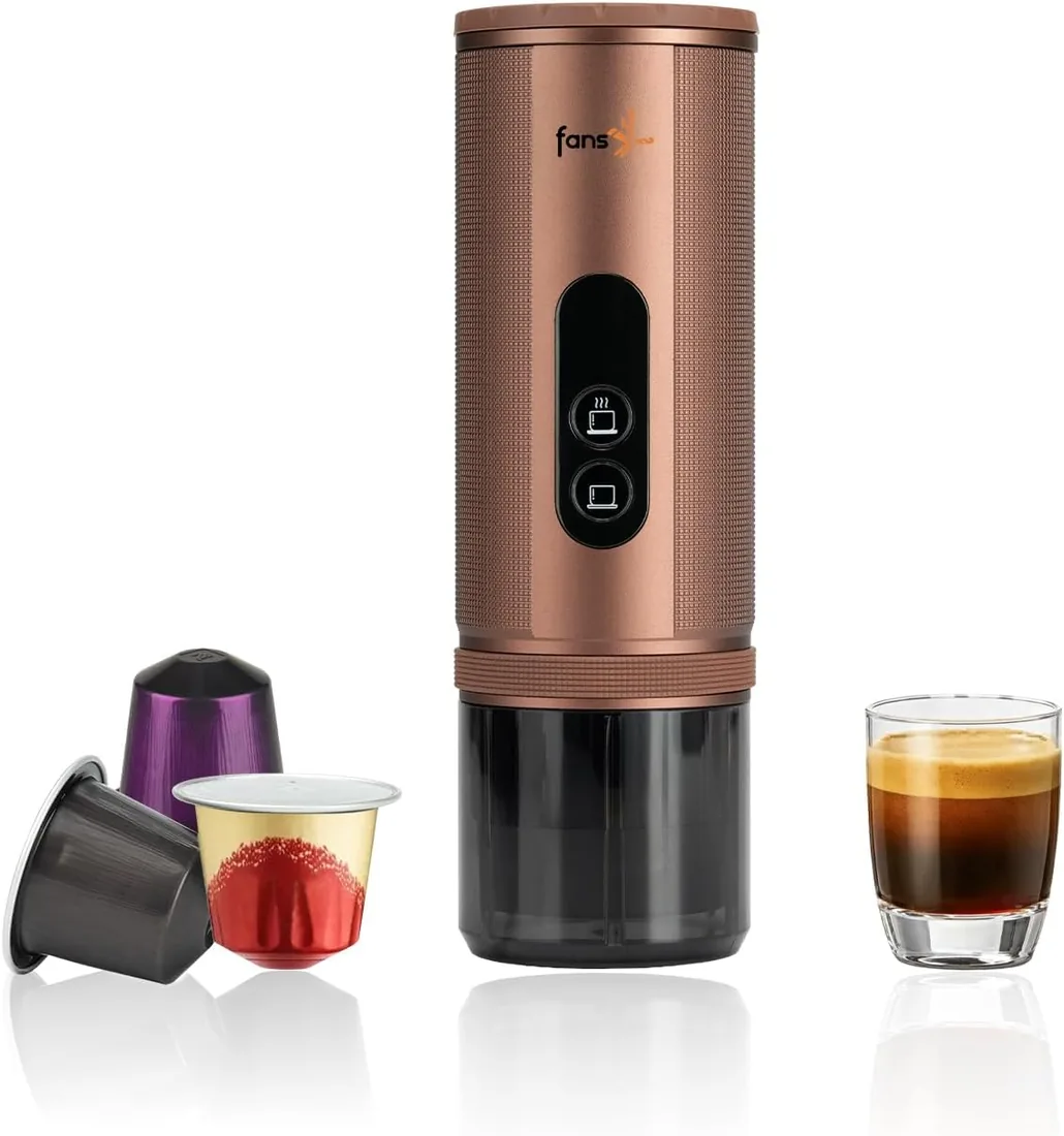 Cafetera Espresso Portátil: Cafetera Portatil Capsulas para Viaja - 8 Tazas por Carga - Calentamiento rápido - Indicado para coche y viajes - Compatible con Cápsulas Nespresso -Marrón foto 3