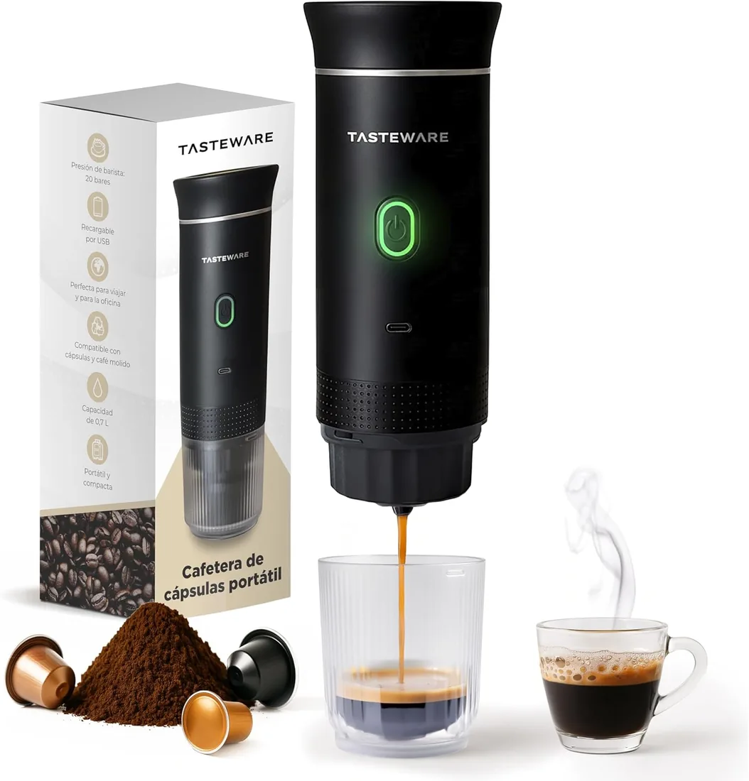 Cafetera Portatil Capsulas - Cafetera Portátil de Espresso 3 en 1, Máquina de café portátil, Para cápsulas pequeñas o grandes y café molido, Cafetera de viaje portatil individual foto 2