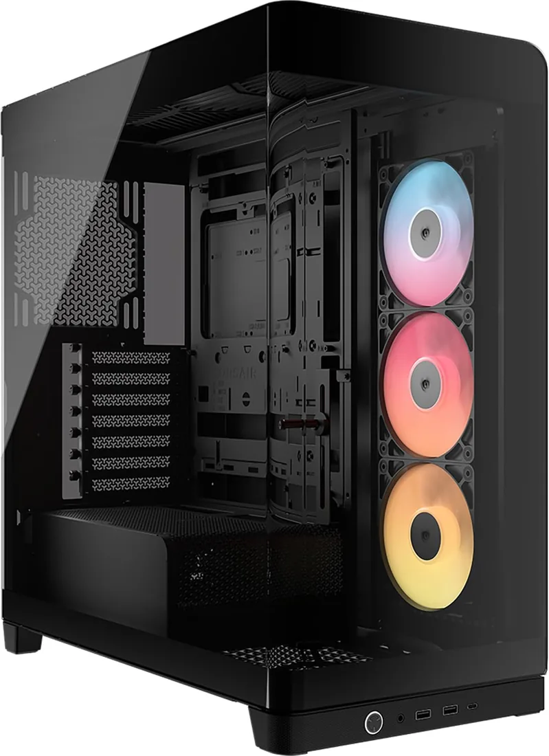 CORSAIR Frame 4500X RS-R ARGB Caja de PC Semitorre con Cristal Panorámico – Sistema de Montaje de InfiniRail, Capacidad para Dos radiadores de 360 mm, Incluye 3 Ventiladores RS120R – Negro foto 2