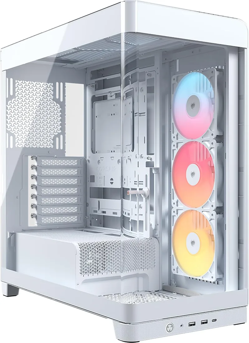 CORSAIR Frame 4500X RS-R ARGB Caja de PC Semitorre con Cristal Panorámico – Sistema de Montaje de InfiniRail, Capacidad para Dos radiadores de 360 mm, Incluye 3 Ventiladores RS120R – Blanco foto 3