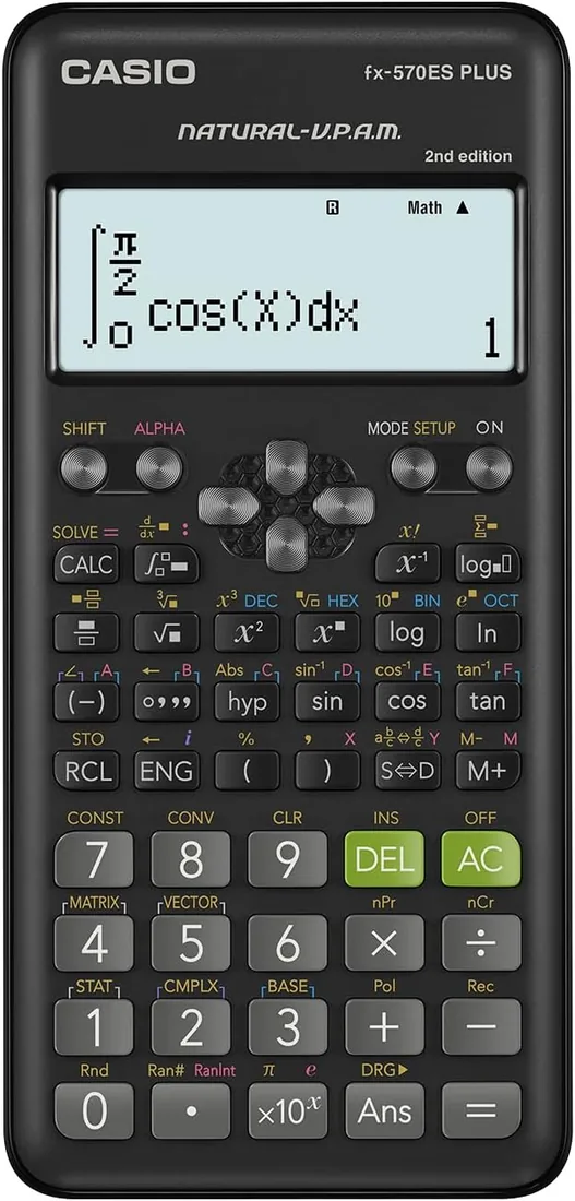 Casio FX-570ES Plus-2 - Calculadora Científica, 417 Funciones, 11 x 77 x 162 mm Negro