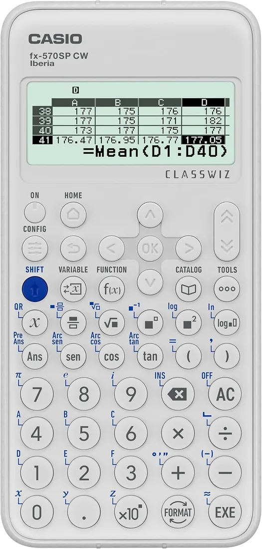Casio FX-570SP CW - Calculadora Científica, Recomendada para el Curriculum Español y Portugués, 5 Idiomas, más de 560 Funciones, Color Blanco