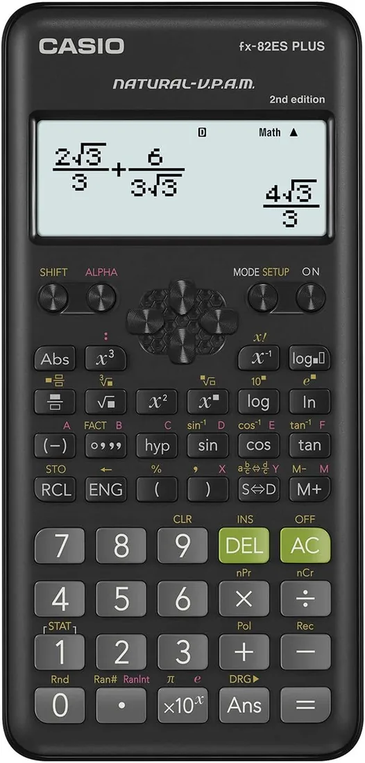 Casio FX-82ES Plus-2 - Calculadora científica, 252 Funciones, 11 x 77 x 162 mm Negro