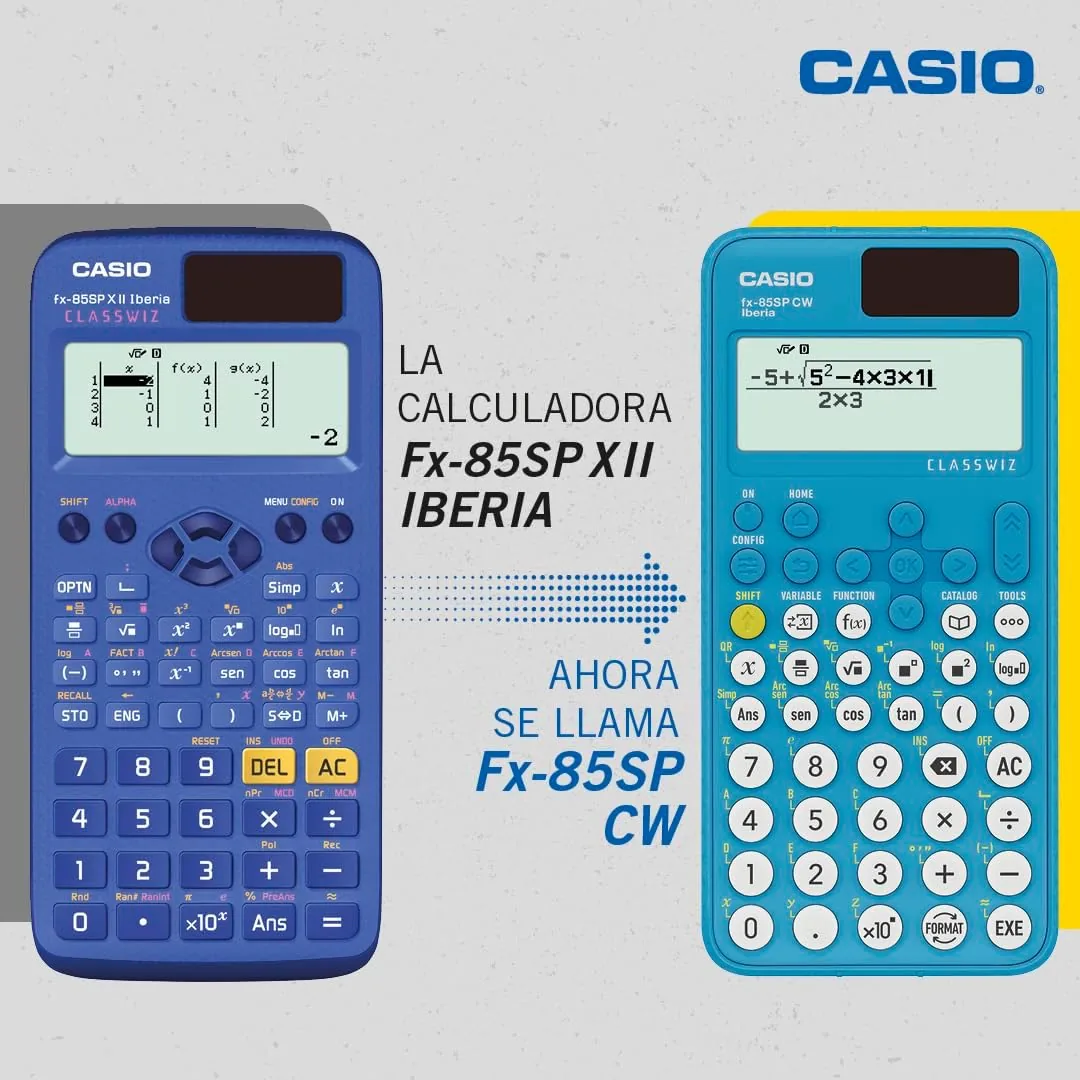 Casio FX-85SP CW - Calculadora Científica, Recomendada para el Curriculum Español y Portugués, 5 Idiomas, más de 300 Funciones, Solar, Color Azul foto 3
