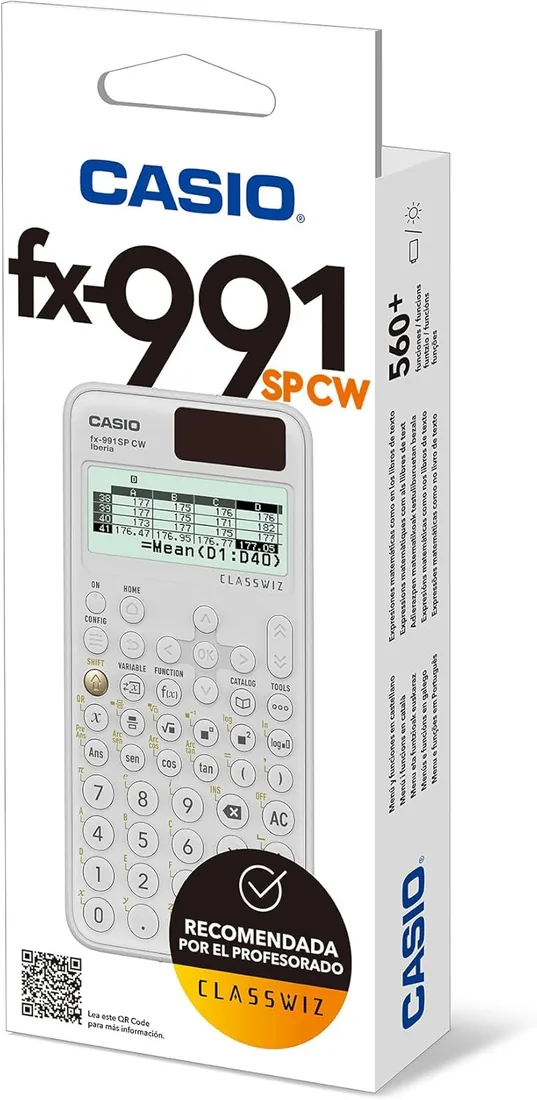 Casio FX-991SP CW - Calculadora Científica, Recomendada para el Curriculum Español y Portugués, 5 Idiomas, más de 560 Funciones, Solar, Color Blanco foto 3