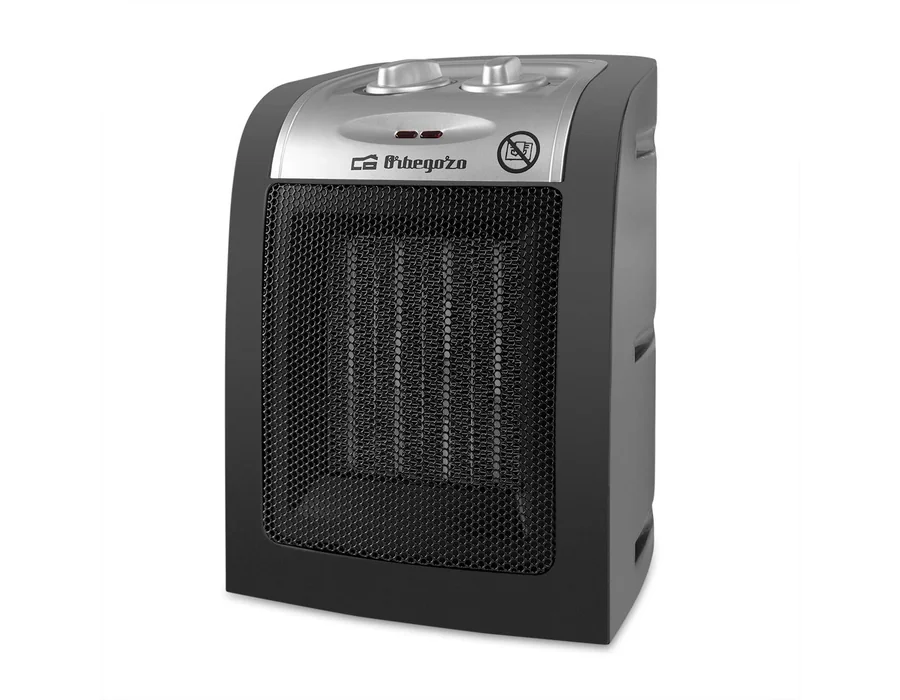 Orbegozo CR 5017, Calefactor, cerámico, 1500 W,2 niveles de potencia, termostato regulable, sistema de protección contra sobrecalentamiento, luz de encendido, posición ventilador, 