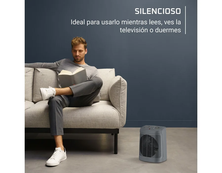 Rowenta Comfort Compact - Calefactor bajo consumo 2000 W, 2 velocidades, termostato mecánico función anti-heladas, Silence 44 dBA, modo Eco, ventilador aire frío, fácil transporte, foto 3
