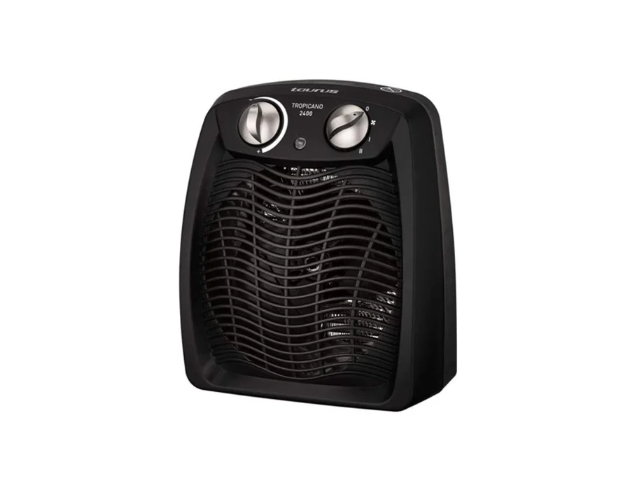 Taurus Tropicano 2400 Calefactor, termoventilador, 2 potencias de calor + ventilador, 2400W, asa de transporte, termostato ajustable, silencioso, diseño negro foto 3