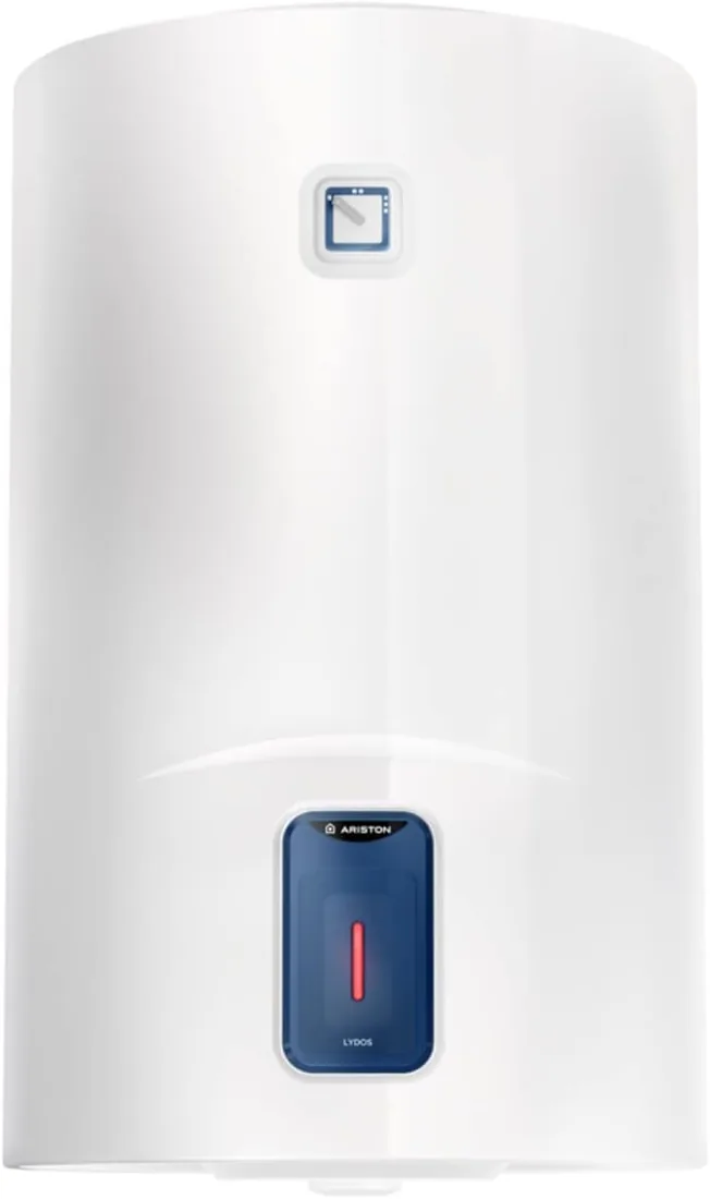 Ariston Lydos R - Termo Electrico 80 Litros, Calentador de Agua Eléctrico Vertical con Regulación Externa y Titanio en el Depósito 48x45x56, Calentadores Instalación en España Eficiencia C Rango(A+/F)