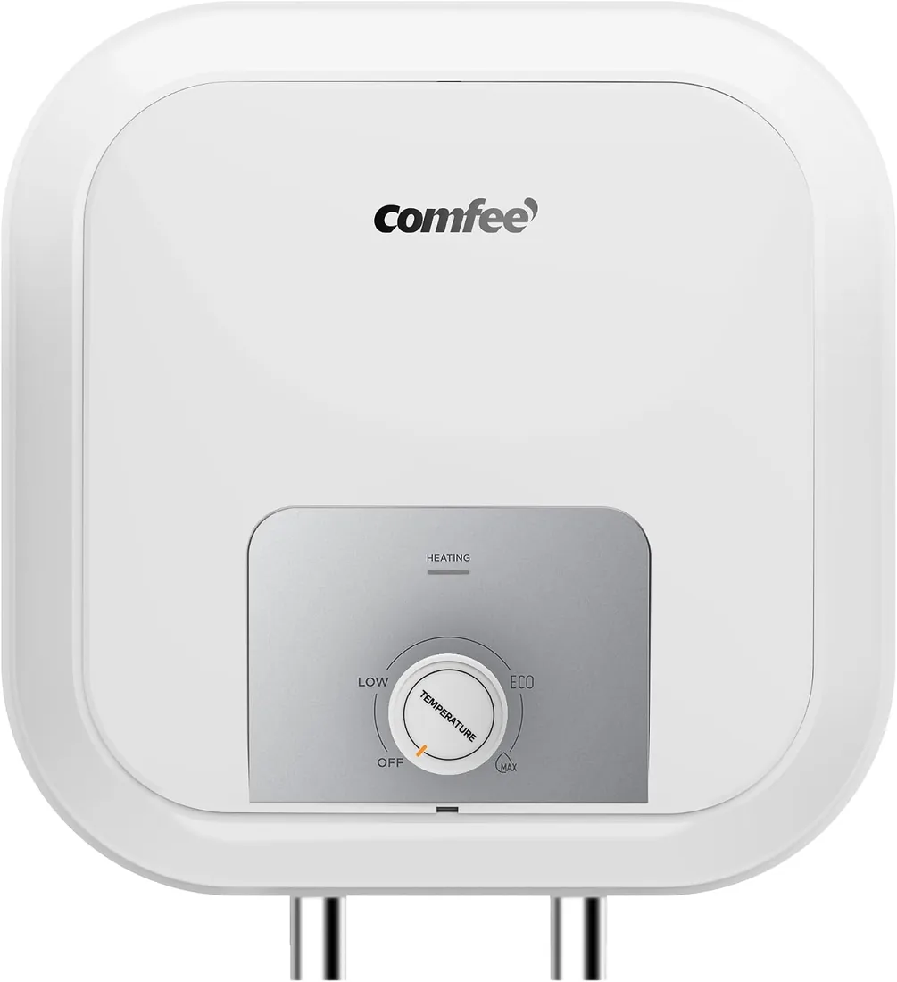 COMFEE' Termo Eléctrico 10L Calentador de Agua Eléctrico D10-15VD1OW Bajo el Fregadero, con Depósito de Agua - Ligero, Compacto, Fácil de Instalar - Ideal para una Familia Pequeña