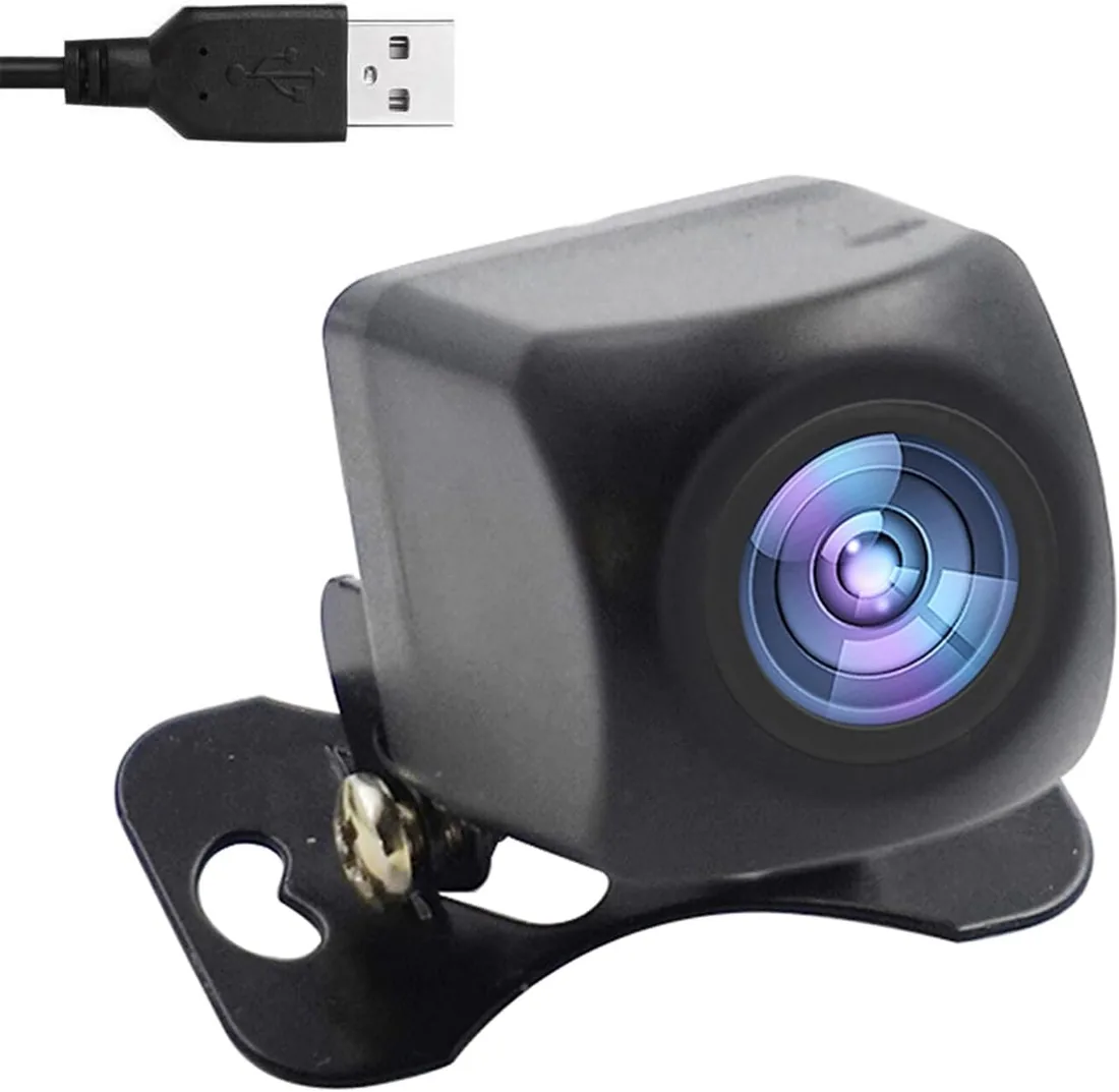 Cámara de Marcha atrás WiFi 5V USB/12V HD WiFi 5 Cámara de visión Nocturna Tacógrafo Impermeable Compatible con Android iOS para Motocicleta Coche RV Van