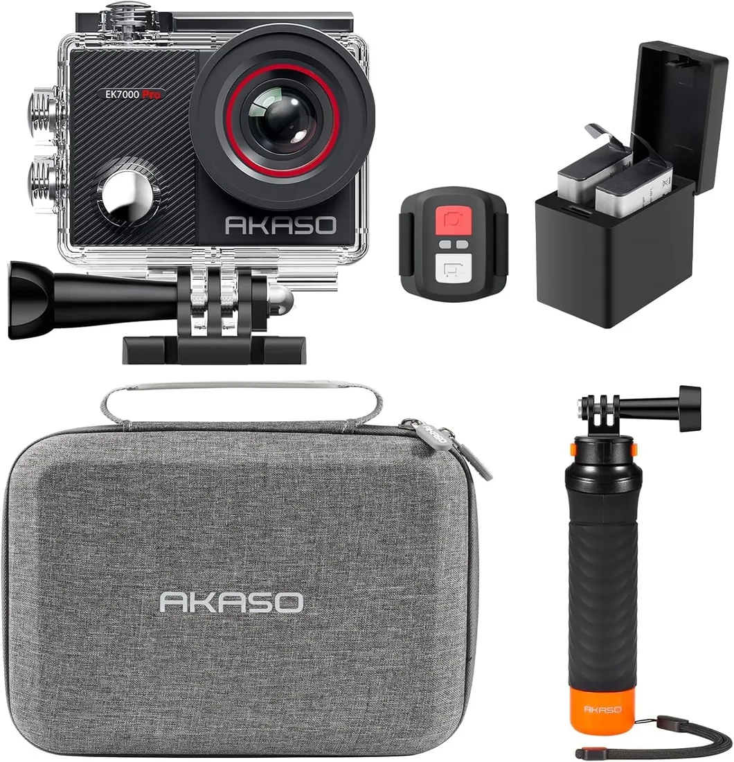AKASO Pack de Buceo EK7000 Pro Cámara Deportiva 4K 20MP Cámara de Acción | Camara Acuatica Sumergible
