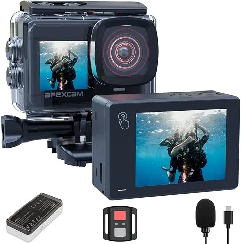 Apexcam Nueva X80pro con EIS cámara Deportiva de Doble Pantalla 4K60FPS 48MP Ultra HD WiFi cámara de acción cámara subacuática 40m Impermeable 2.4G Control Remoto 2x1350mAh baterías foto 3