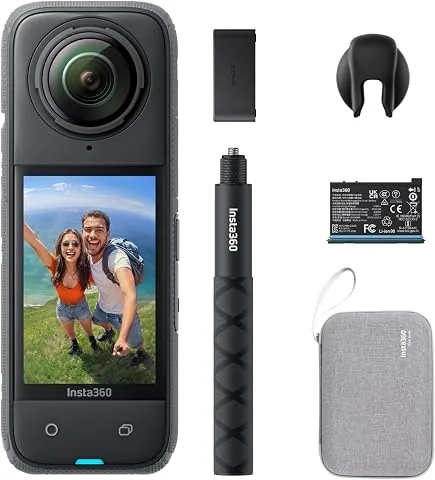 Insta360 X4 Paquete de Resistencia - Cámara de acción Impermeable 8K 360, Vídeo 4K Gran Angular, Efecto Selfie Stick Invisible, Protectores de Lente Extraíbles, 135 Min Batería, No Tarjeta MicroSD