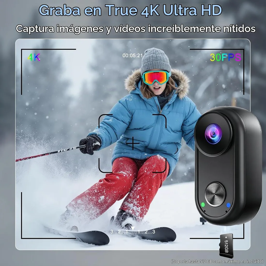 OBEST Cámara Deportiva 4K WiFi con Estabilizador Impermeable, Bodycam Vlog | 490mAh &1400mAh, 350 Mins, Magnético, Gran An foto 3