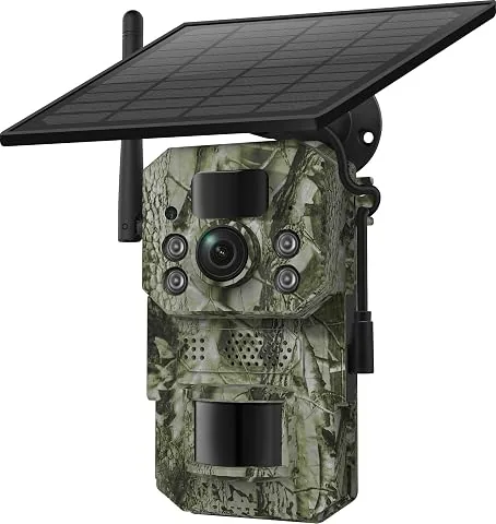Cámara Fototrampeo 4G con GPS – Compatible con SIM, Solar con Batería, SD 32GB Incluida, Visión Nocturna HD, IP66, Ideal para Exterior y Campo, Compatible con App UCon Pro (Verde)