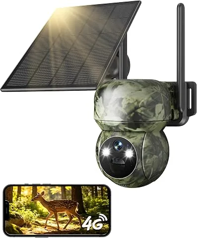 GNCC Camara Fototrampeo de Caza 4G LTE 2K con SIM y Paneles Solare sin WiFi | Adecuado para Caza y Mo foto 3