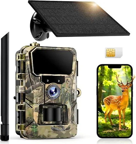 iZEEKER 2 en 1 Solar Cámara de Caza 4G LTE con SIM, HD 48MP con App IP66 | Fototrampeo Nocturna, Batería Recargable de 520 foto 2