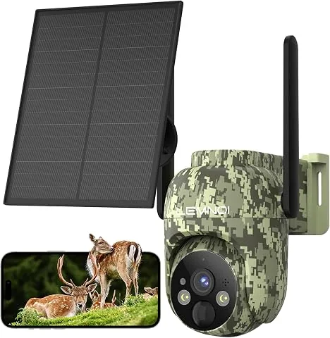 LEMNOI 4G Cámara Fototrampeo con SIM Preinstalado, Cámara Vigilancia 4G Exterior Solar Sin WiFi, con Detección de Movimiento, PTZ 360°, 2K Visión Nocturna, Audio Bidireccional, IP66 Impermeable foto 2