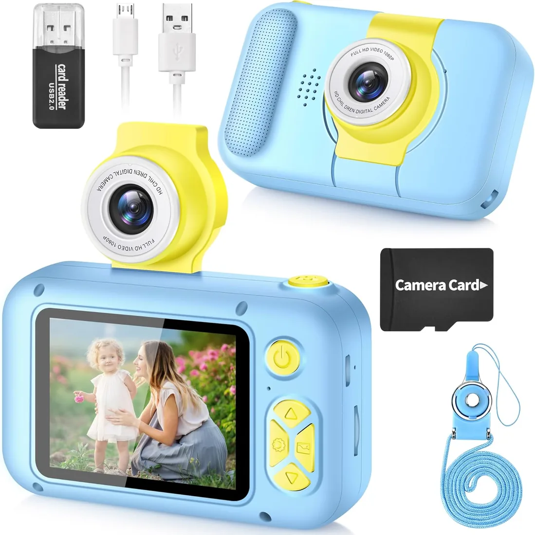 ARNSSIEN Camara Fotos Infantil 2,4" Camara de Fotos para Niños Flip 180° | Cámara Infantil con vídeo 1080P, Cámara selfie, fácil de usar, regalo para niños y niñas 3-12 años, cumpleaños y Fiestas,X101
