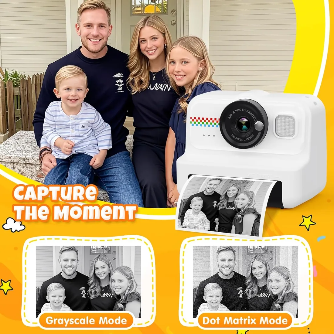 HiMont Camara Fotos Infantil Instantanea, HD/1080P Cámara Instantánea para Niños con Tarjeta de 32G y Papel de Impresión, Camara Fotos Infantil Divertidos Regalos de Juguete para Niños de 3 a 12 Años foto 3