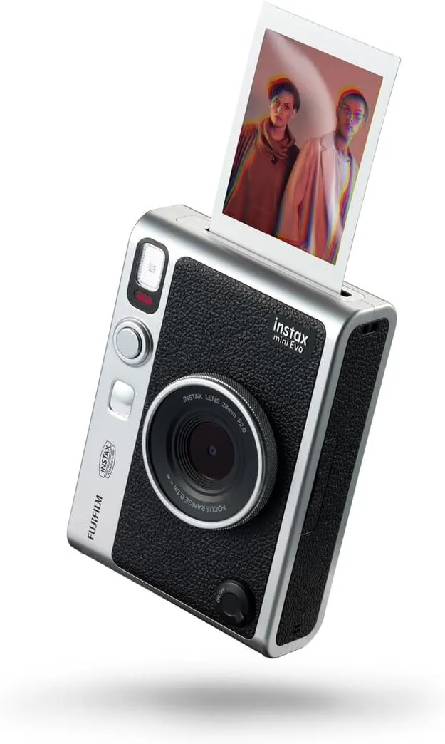 instax Mini EVO Black-C. Cámara e Impresora con Pantalla LCD de 2,7 Pulgadas, 10 Efectos de Lente y 10 Efectos de película