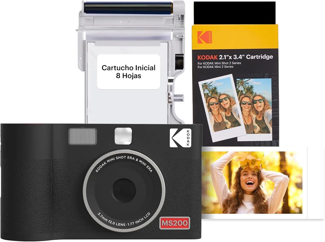 KODAK Mini Shot 2 ERA Cámara Instantánea 5×7,6cm, 38 Hojas, Negra foto 2
