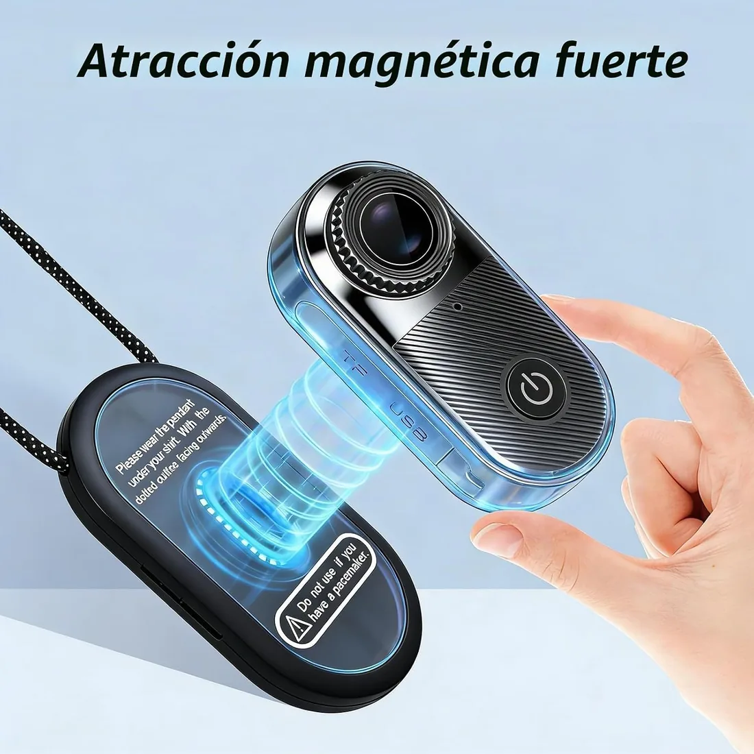 2.7K Camara Moto Tamaño Pulgar Magnética Portátil e Impermeable Body Cam | Con Tarjeta de Memoria y Accesorios, Grabación Audio y Vídeo para Deportes, Viajes, Vlogs y Exterior foto 3