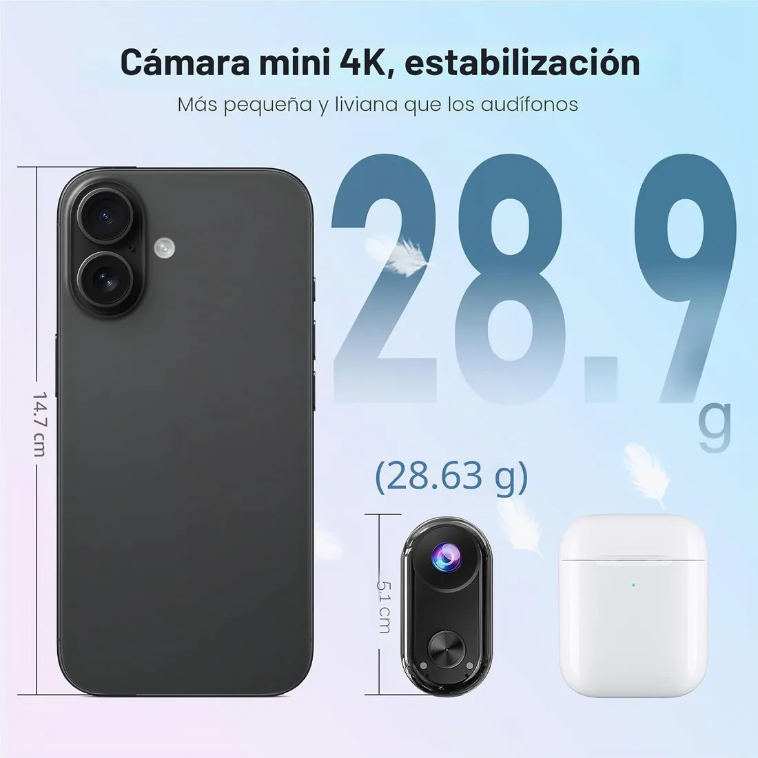 4K Mini Cámara Deportiva,20MP Portátil para POV Cámara,6 Ejes EIS Camara Corporal,40M Camara Subacuática,WiFi Mini Cámara Magnética(con TF de 64 GB y Accesorios de Montaje) foto 3